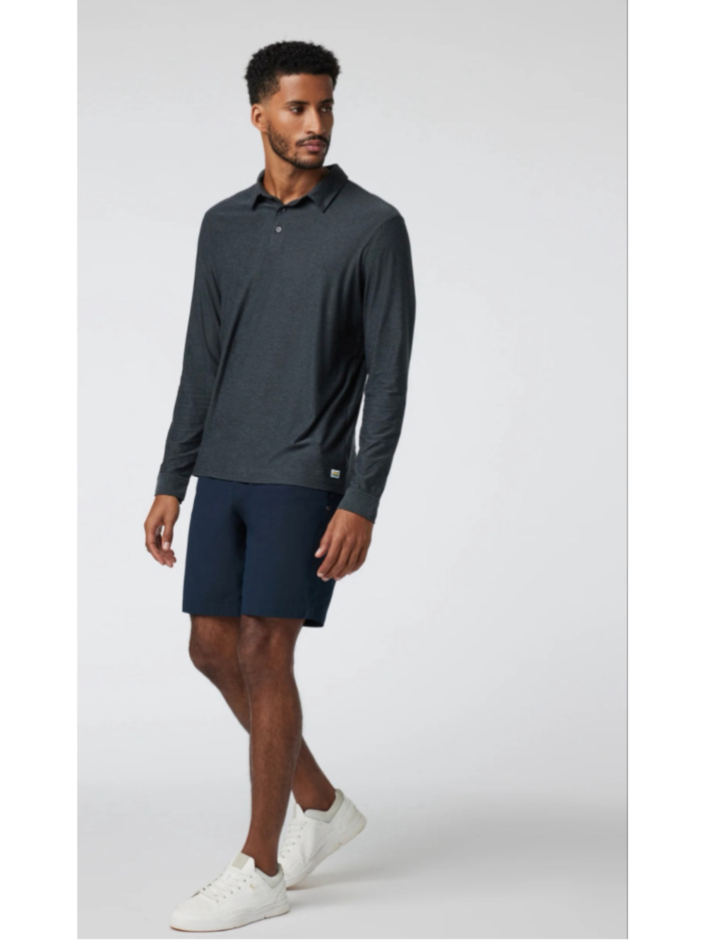 Vuori Men's Meta Flat Front Shorts Dark Navy Blue Size 34